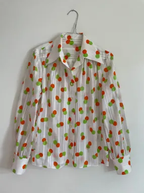 Orange Green Print 70s Shirt Orange Green Print 70s Shirt