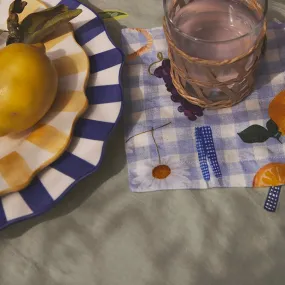 Picnic Alfresco Printed Linen Coasters Set of 4 Picnic Alfresco Printed Linen Coasters Set of 4