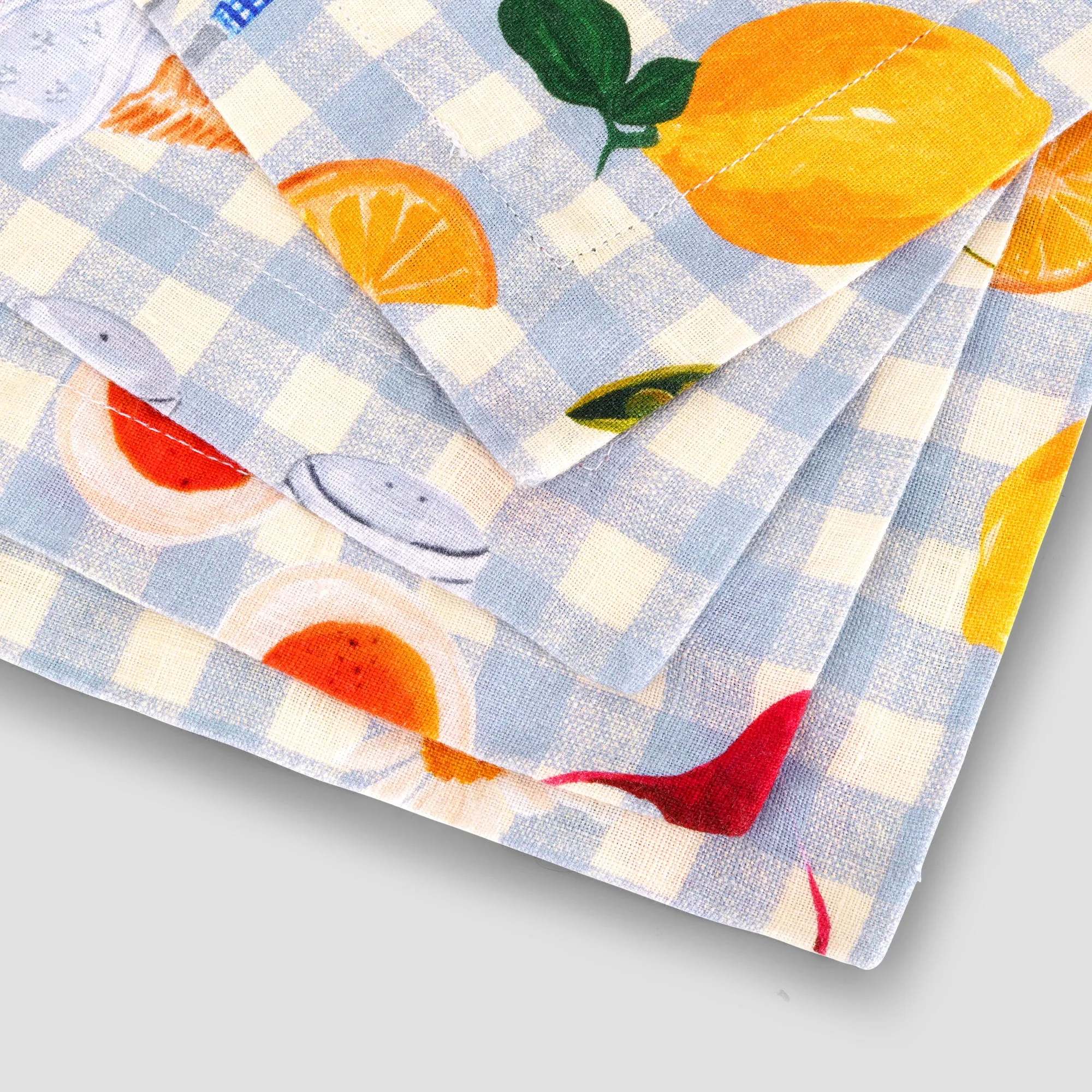 Picnic Alfresco Printed Linen Coasters Set of 4