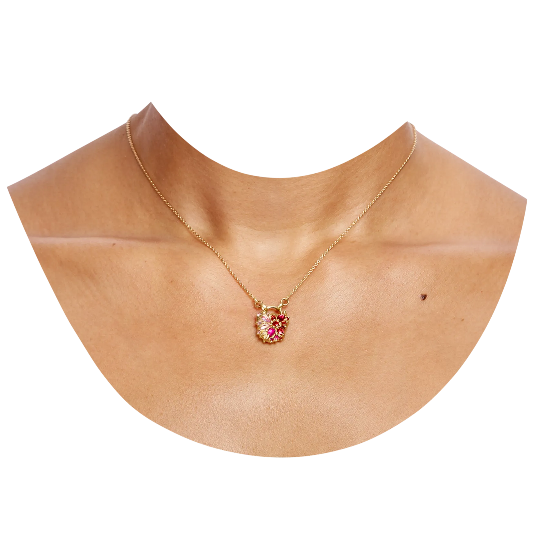 Plum Blossom Fantaisie Padlock Necklace - Made to Order