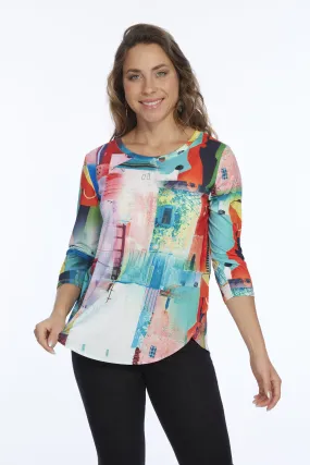 Premium Soft Knit Women's Top ZOFI Bright Color House Shape Premium Soft Knit Women's Top ZOFI Bright Color House Shape