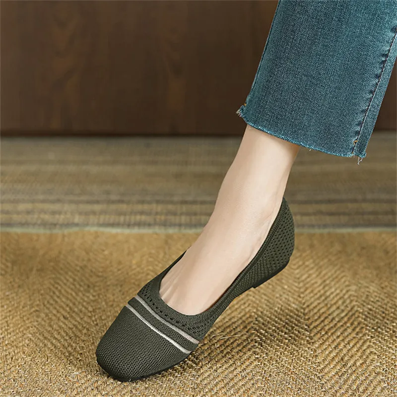 Spring Cozy Square Toe Soft Sole Flats