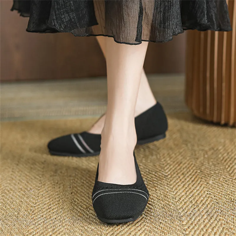 Spring Cozy Square Toe Soft Sole Flats