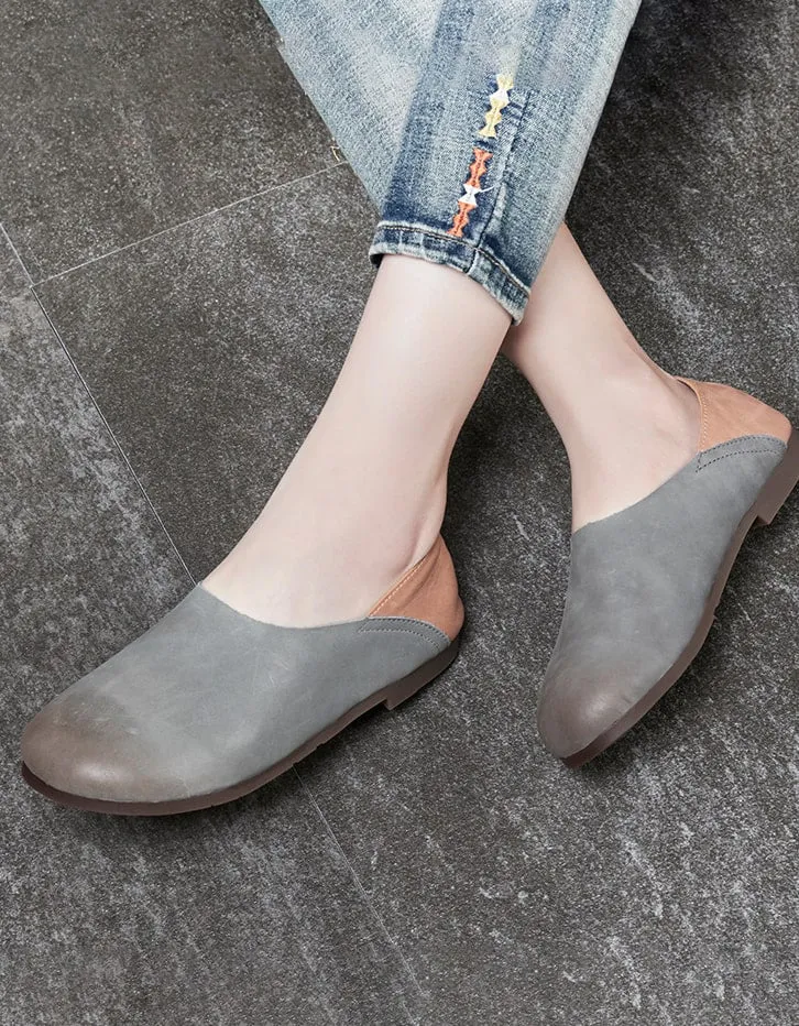 Spring Leather Shoes 2020 Round Head