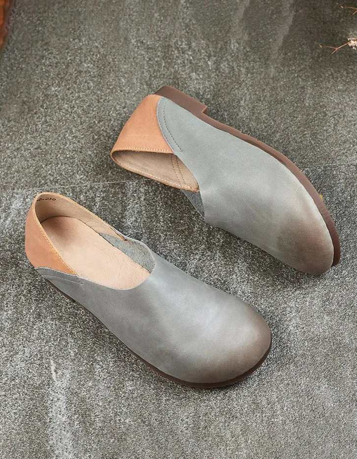 Spring Leather Shoes 2020 Round Head