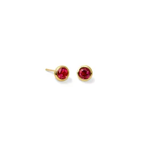 Theresa Stud Earrings Yellow Gold - Garnet Theresa Stud Earrings Yellow Gold - Garnet