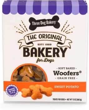 Three Dog Bakery Grain Free Soft-Baked Sweet Potato Flavored Woofers Three Dog Bakery Grain Free Soft-Baked Sweet Potato Flavored Woofers