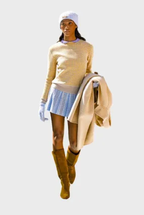 Tweed Merino Pullover With Pearl Collar Tweed Merino Pullover With Pearl Collar
