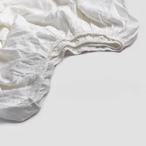 White 100% Linen Fitted Sheet White 100% Linen Fitted Sheet
