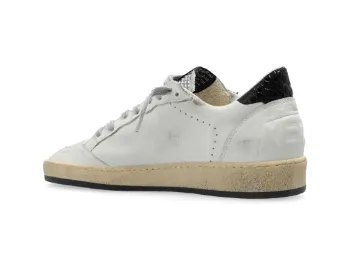 WHITE LEATHER CROCODILE-EFFECT SNEAKERS