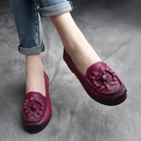 Women Retro Leather Handcraft Soft Casual Flats Women Retro Leather Handcraft Soft Casual Flats