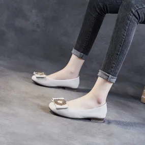 Women Soft Leather Crystal Casual Flats Women Soft Leather Crystal Casual Flats