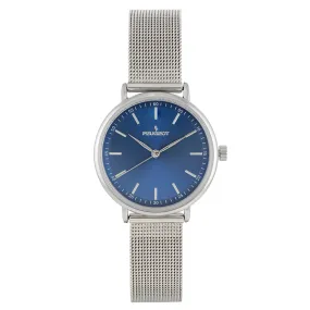 Women's 30mm Blue Sleek Stainless Steel Mesh Band Watch Women's 30mm Blue Sleek Stainless Steel Mesh Band Watch
