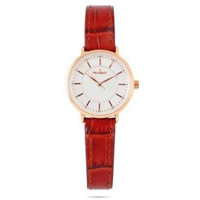 Women's 30mm Rose Gold Case Watch with Brown Genuine Leather Band Women's 30mm Rose Gold Case Watch with Brown Genuine Leather Band