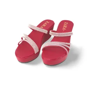 Women's Floral Kelly Wide Width Strappy Rhinestone Wedge Heeled Dress Sandals Women's Floral Kelly Wide Width Strappy Rhinestone Wedge Heeled Dress Sandals