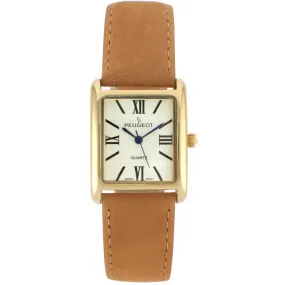 Women's Tank Watch Roman Dial Brown Suede Leather Strap Women's Tank Watch Roman Dial Brown Suede Leather Strap
